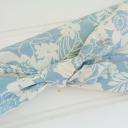  Knotted Headband - White Floral on Blue