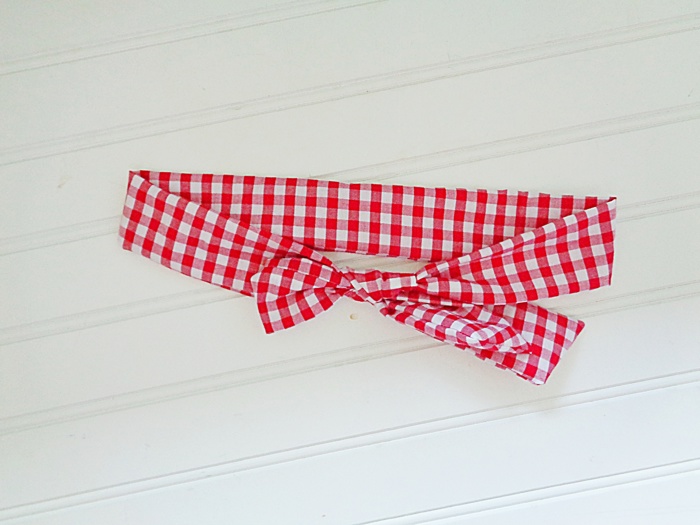 Knotted Headband - Red Gingham