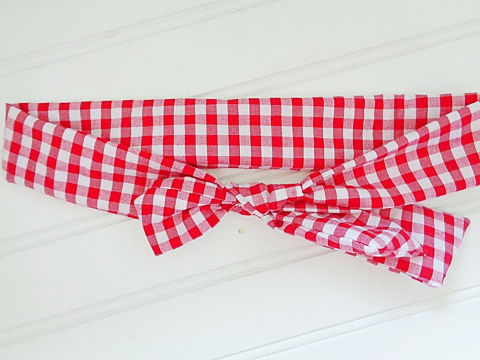 Knotted Headband - Red Gingham