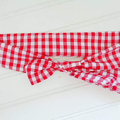 Knotted Headband - Red Gingham