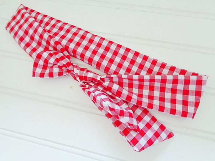 Knotted Headband - Red Gingham