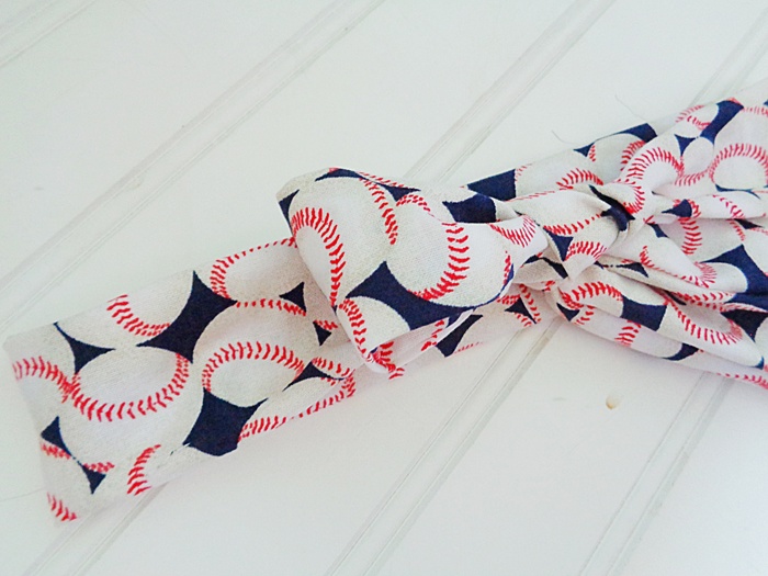 Knotted Headband - Baseball Print
