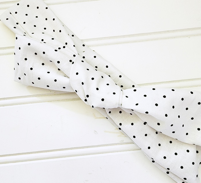 Knotted Headband - Black Dots on White