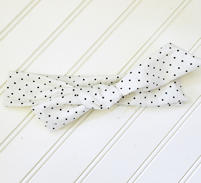 Knotted Headband - Black Dots on White
