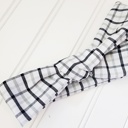  Knotted Headband - Black and Gray Plaid