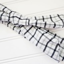  Knotted Headband - Black and Gray Plaid