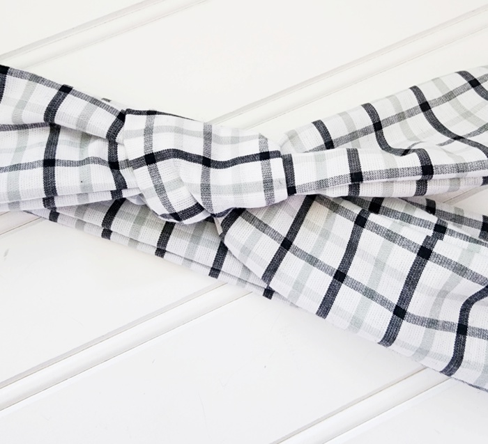 Knotted Headband - Black and Gray Plaid