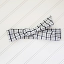  Knotted Headband - Black and Gray Plaid