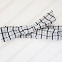  Knotted Headband - Black and Gray Plaid