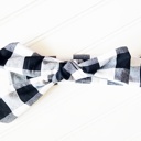  Knotted Headband - Black and White Buffalo Plaid
