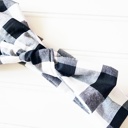 Knotted Headband - Black and White Buffalo Plaid