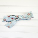  Knotted Headband - Bouquets on Blue