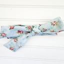  Knotted Headband - Bouquets on Blue