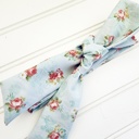  Knotted Headband - Bouquets on Blue