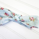  Knotted Headband - Bouquets on Blue
