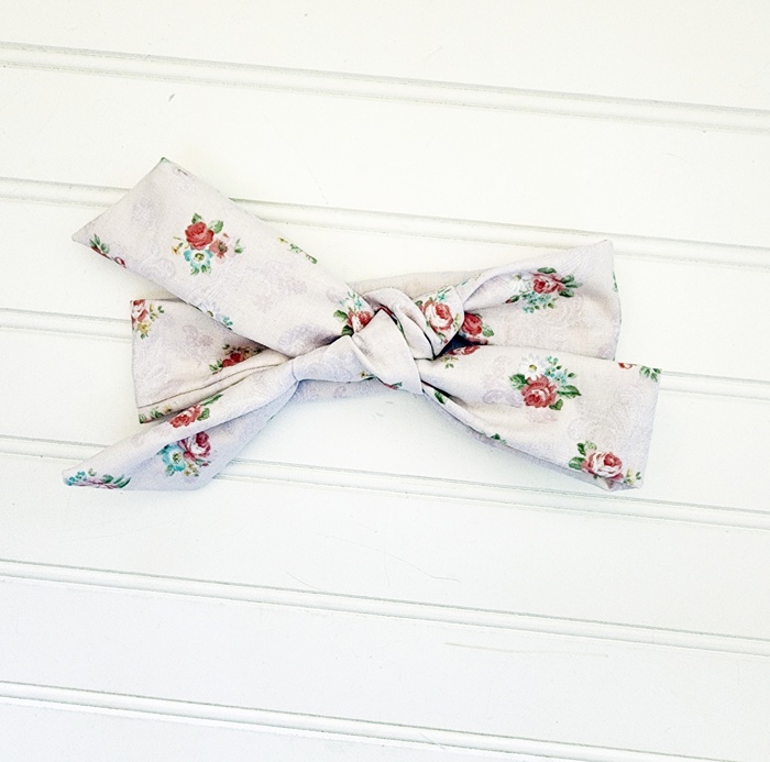 Knotted Headband - Bouquets on Pink