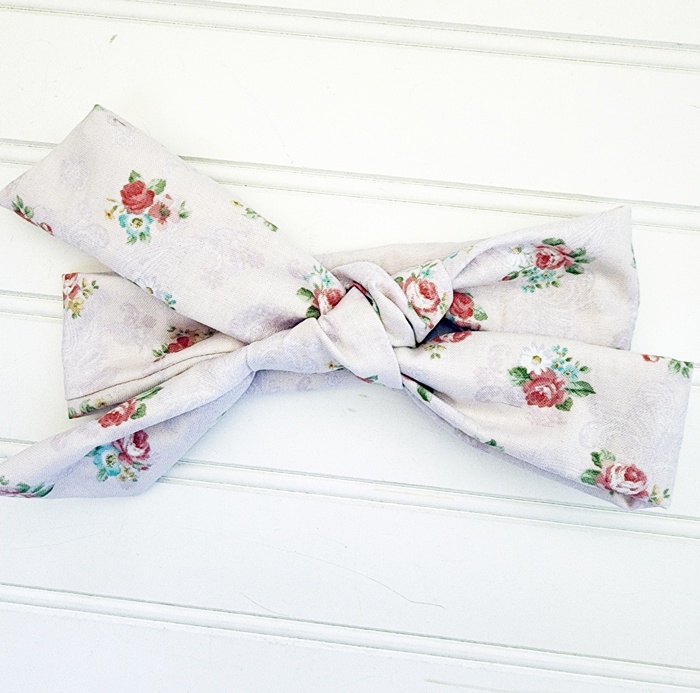 Knotted Headband - Bouquets on Pink