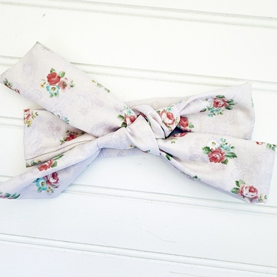 Knotted Headband - Bouquets on Pink