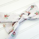  Knotted Headband - Bouquets on Pink