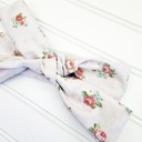  Knotted Headband - Bouquets on Pink