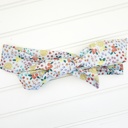  Knotted Headband - Flower Meadow on Blue