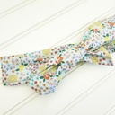  Knotted Headband - Flower Meadow on Blue
