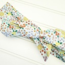  Knotted Headband - Flower Meadow on Blue