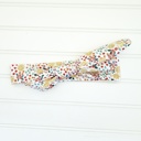  Knotted Headband - Flower Meadow on White