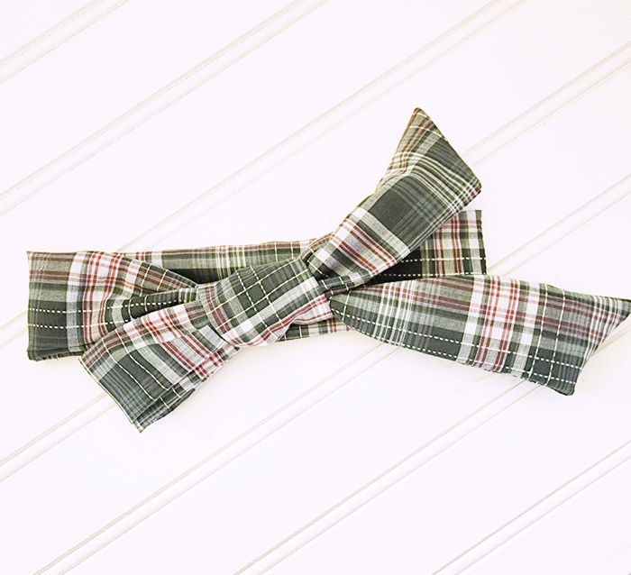 Knotted Headband - Gray White and Pink Plaid