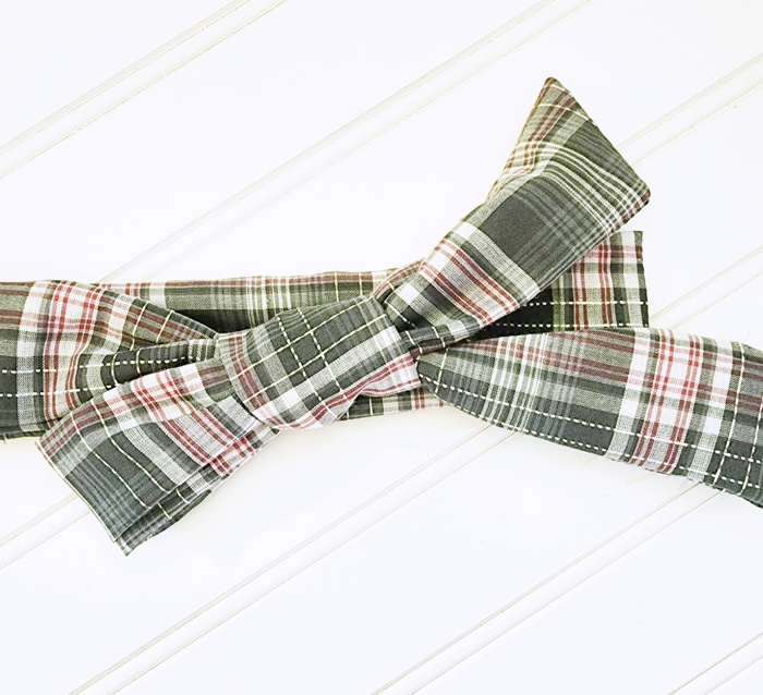 Knotted Headband - Gray White and Pink Plaid