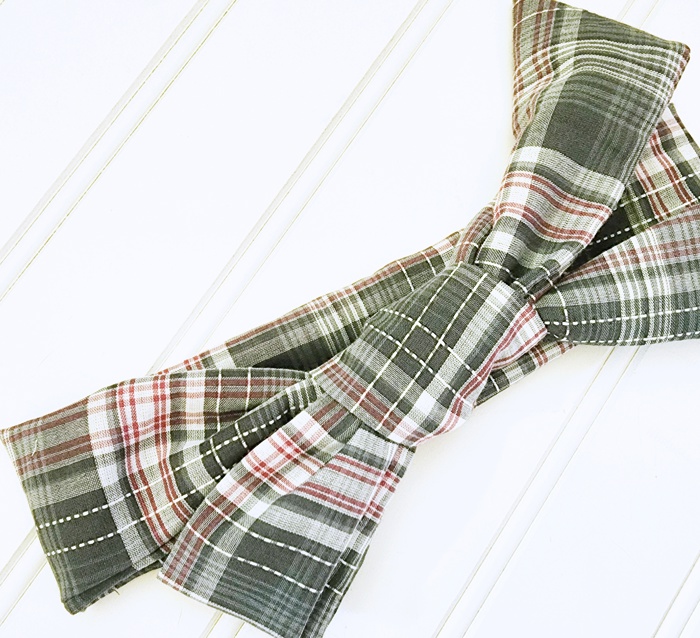 Knotted Headband - Gray White and Pink Plaid