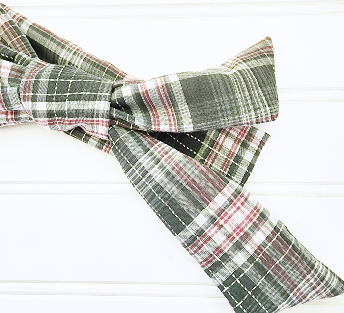Knotted Headband - Gray White and Pink Plaid