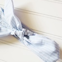  Knotted Headband - Light Blue with White Lines