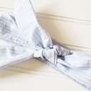  Knotted Headband - Light Blue with White Lines