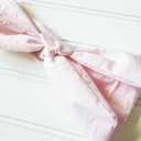 Knotted Headband - Light Pink with White Lines