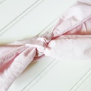  Knotted Headband - Light Pink with White Lines