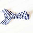  Knotted Headband - Navy and White Gingham