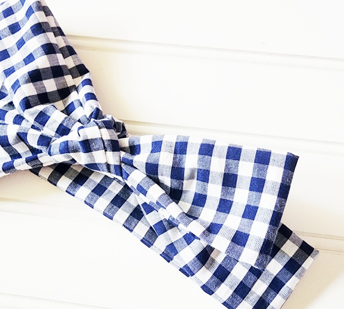 Knotted Headband - Navy and White Gingham