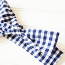  Knotted Headband - Navy and White Gingham