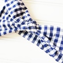  Knotted Headband - Navy and White Gingham