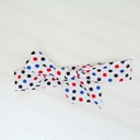  Knotted Headband - Red and Blue Dots on White