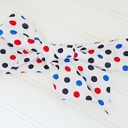  Knotted Headband - Red and Blue Dots on White