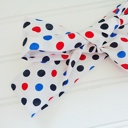 Knotted Headband - Red and Blue Dots on White
