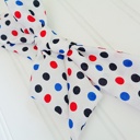 Knotted Headband - Red and Blue Dots on White