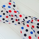  Knotted Headband - Red and Blue Dots on White