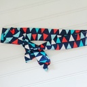  Knotted Headband - Triangles on Navy