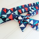  Knotted Headband - Triangles on Navy