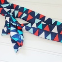  Knotted Headband - Triangles on Navy
