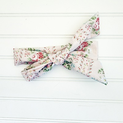 Knotted Headband - Vintage Floral on Pink