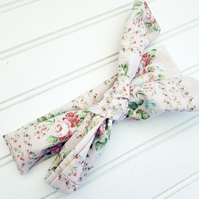Knotted Headband - Vintage Floral on Pink